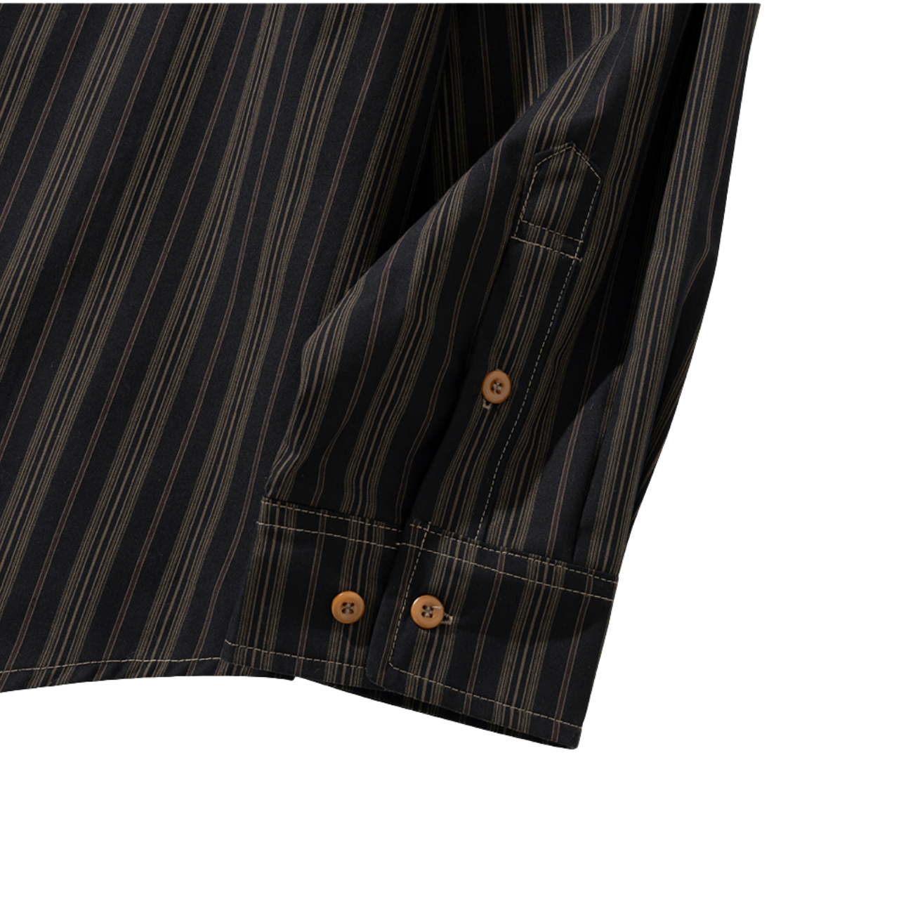 UNIFORM BRIDGE VINTAGE STRIPE WORK SHIRTS - BLACK