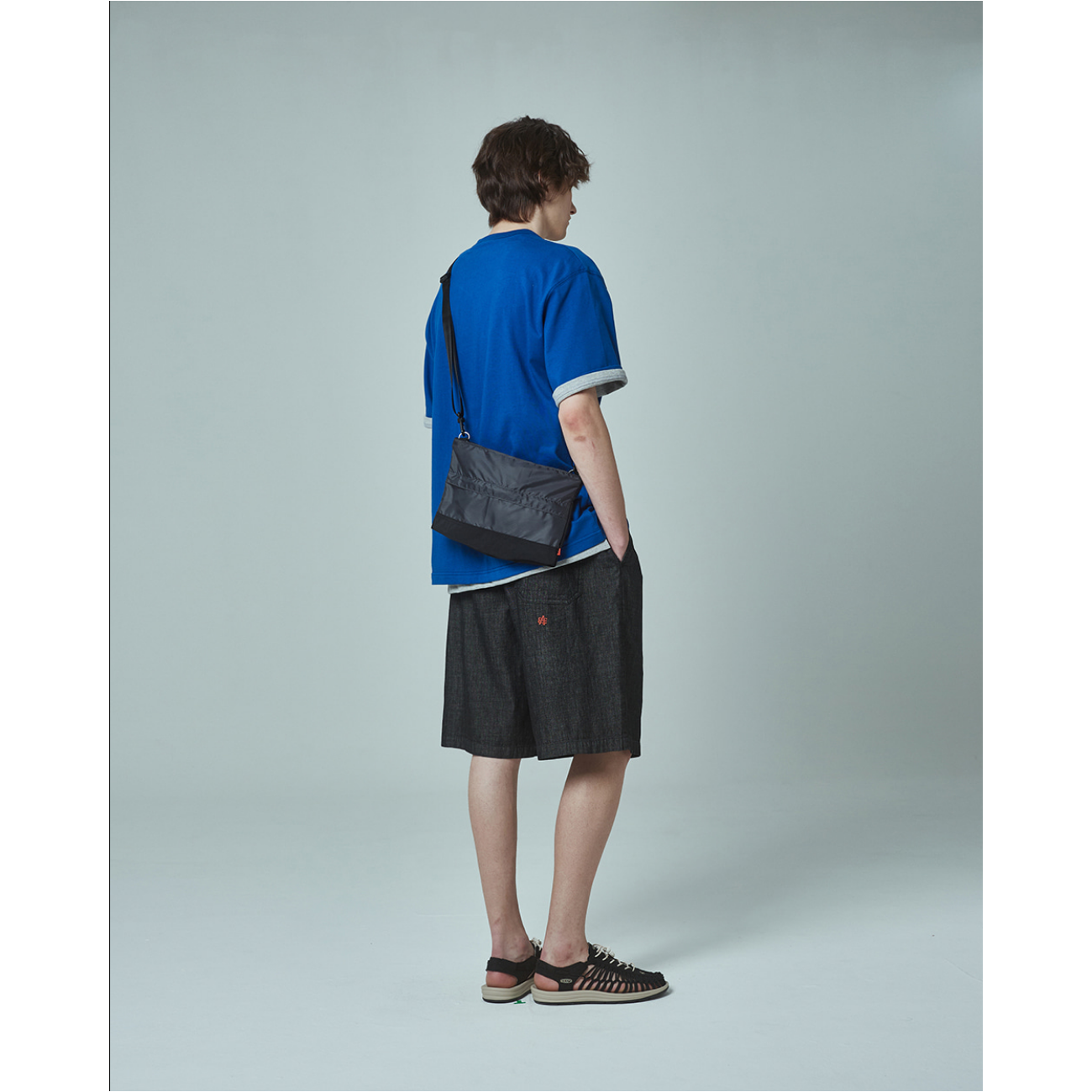 UNIFORM BRIDGE AE DENIM STRING EASY SHORT PANTS 6OZ - BLACK WASHED