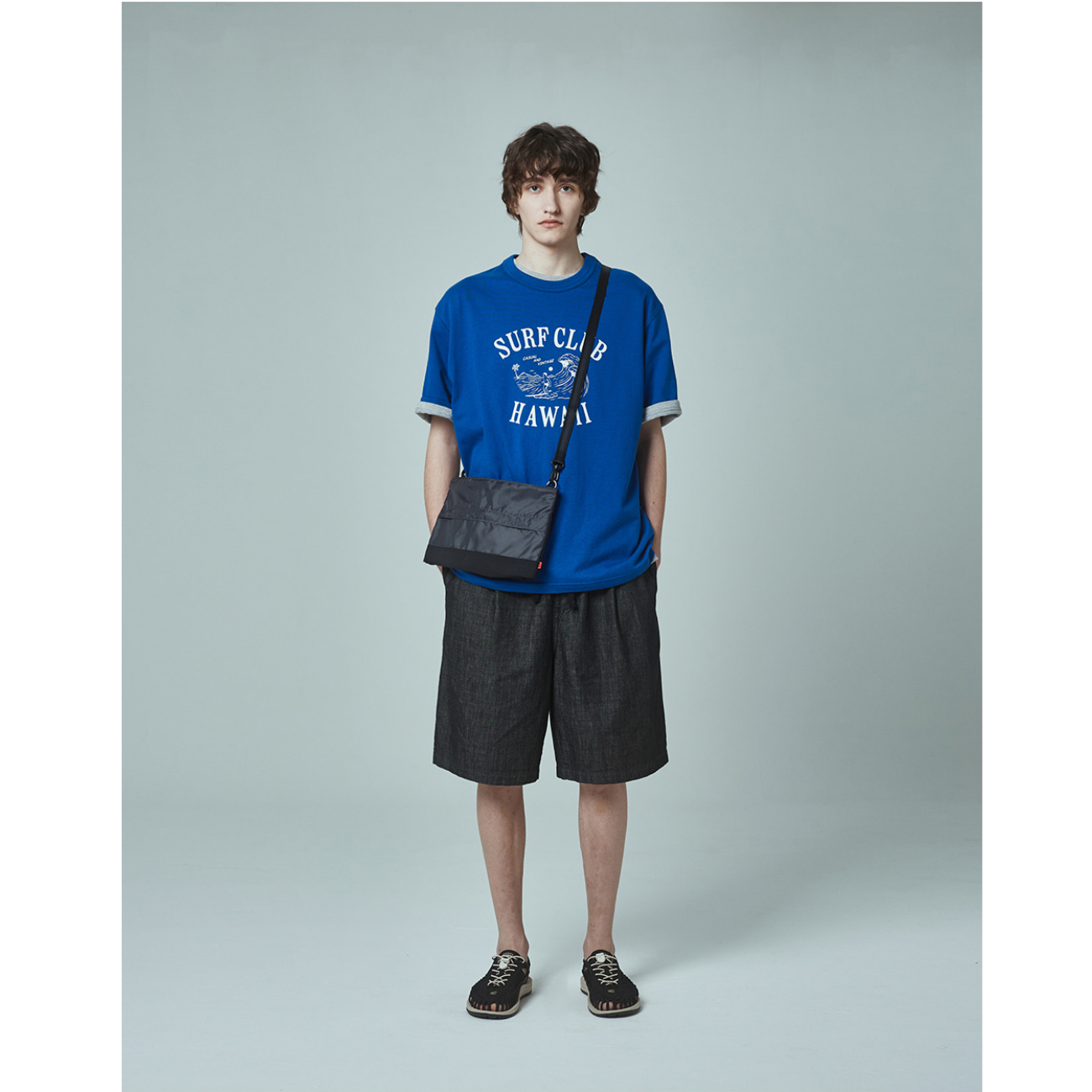 UNIFORM BRIDGE AE DENIM STRING EASY SHORT PANTS 6OZ - BLACK WASHED