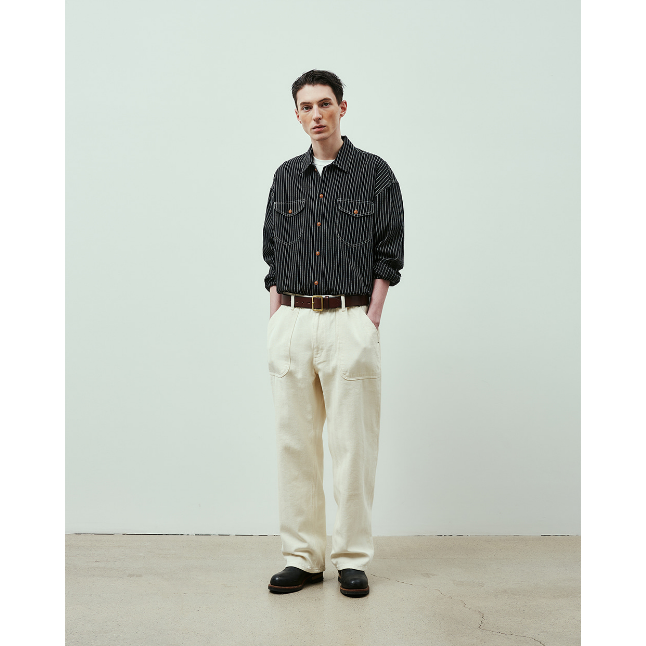 UNIFORM BRIDGE HBT DECK PANTS - IVORY
