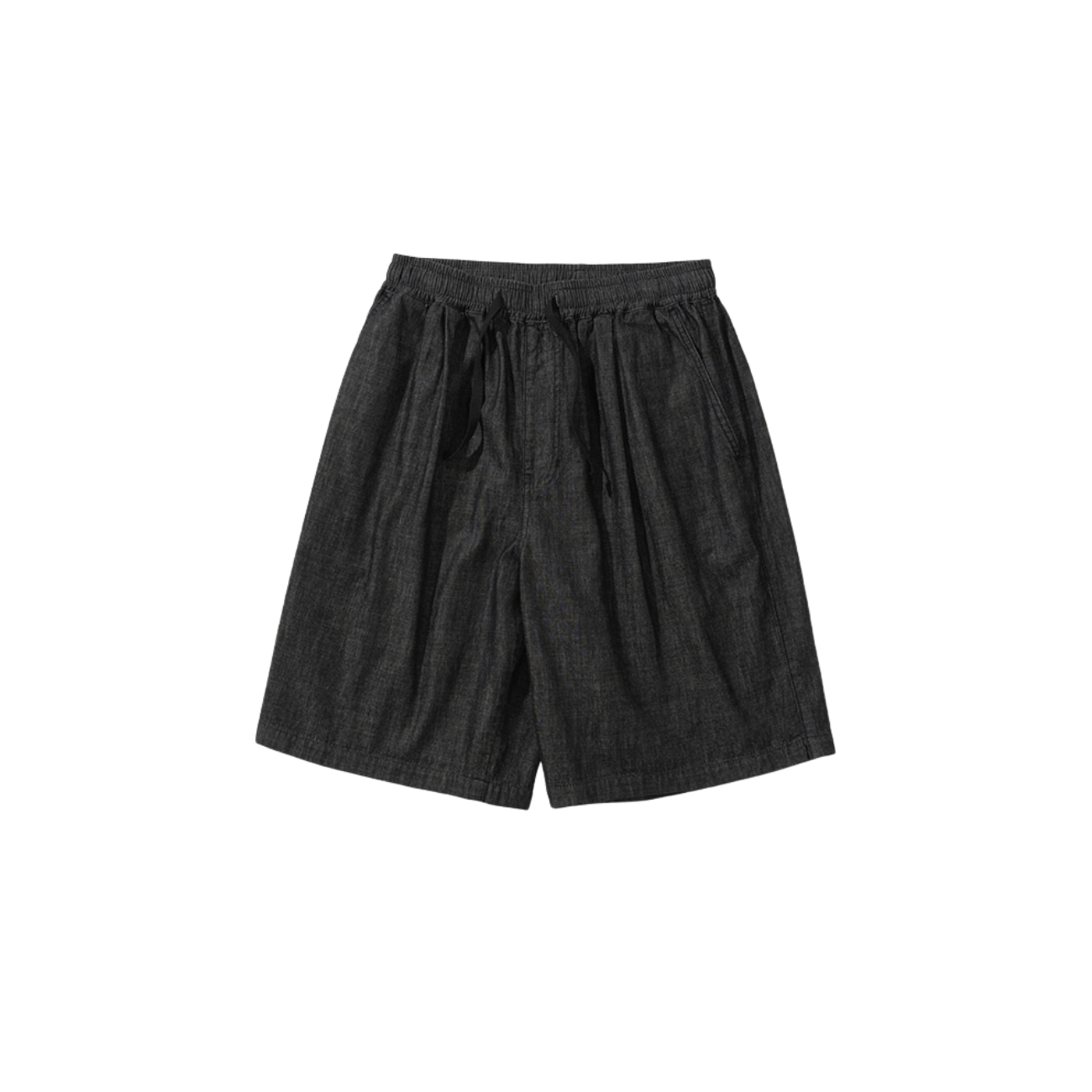 UNIFORM BRIDGE AE DENIM STRING EASY SHORT PANTS 6OZ - BLACK WASHED