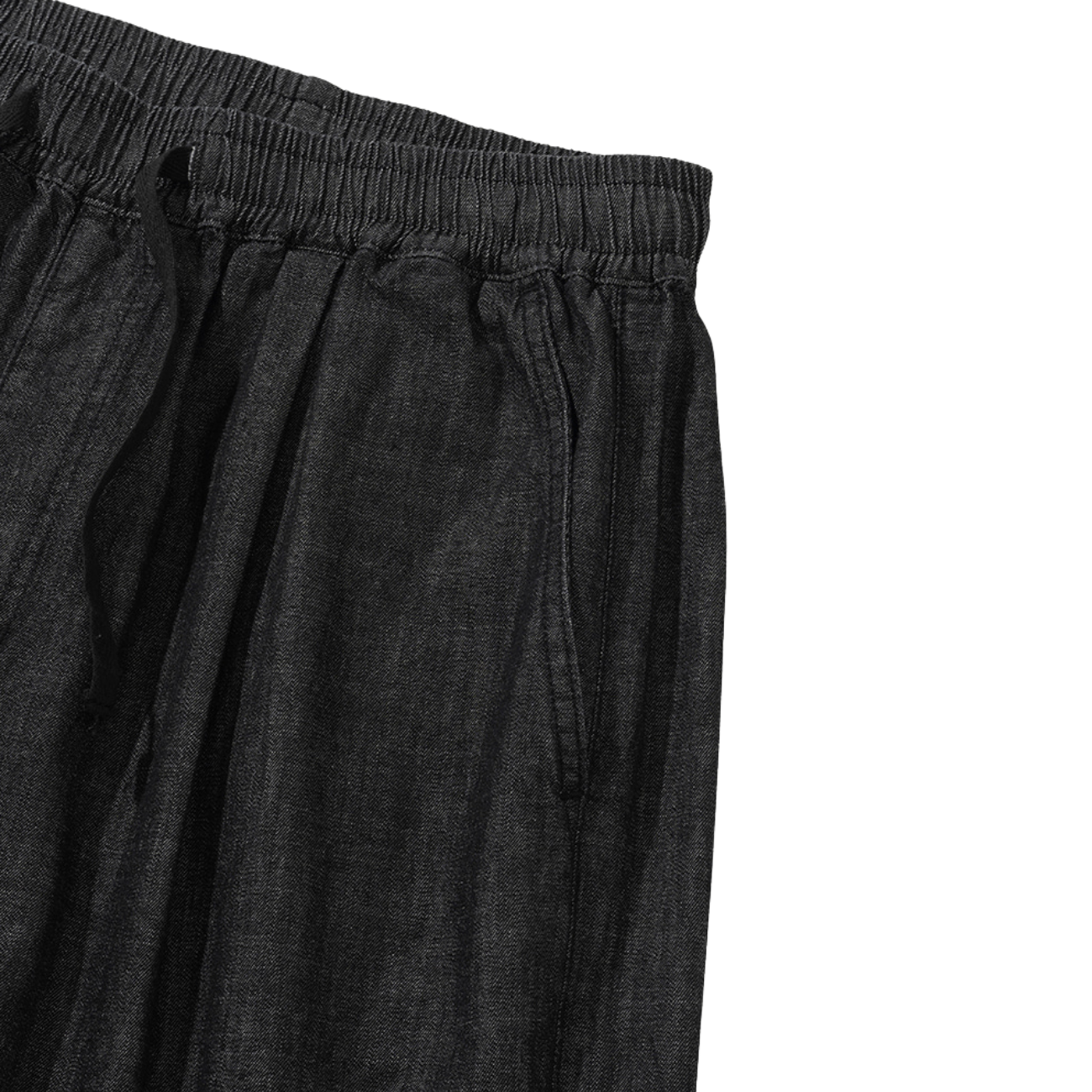 UNIFORM BRIDGE AE DENIM STRING EASY SHORT PANTS 6OZ - BLACK WASHED