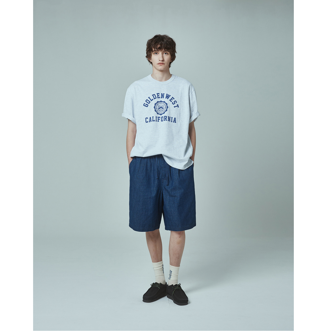 UNIFORM BRIDGE AE DENIM STRING EASY SHORT PANTS 6OZ - INDIGO WASHED