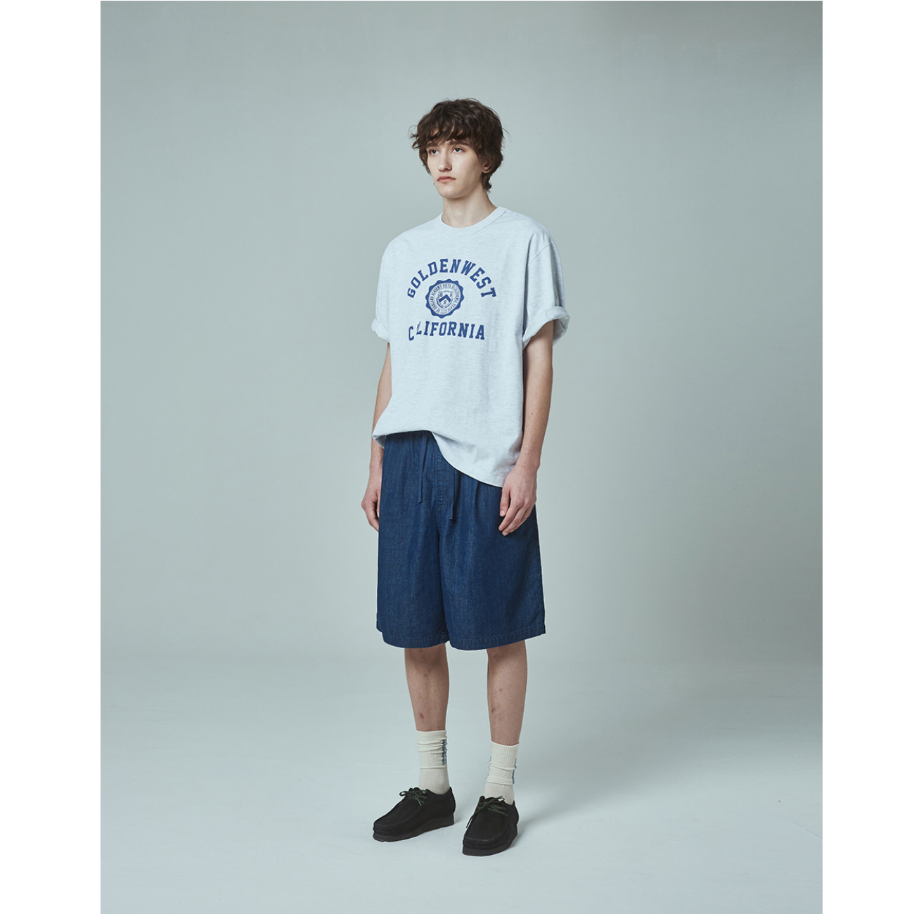 UNIFORM BRIDGE AE DENIM STRING EASY SHORT PANTS 6OZ - INDIGO WASHED