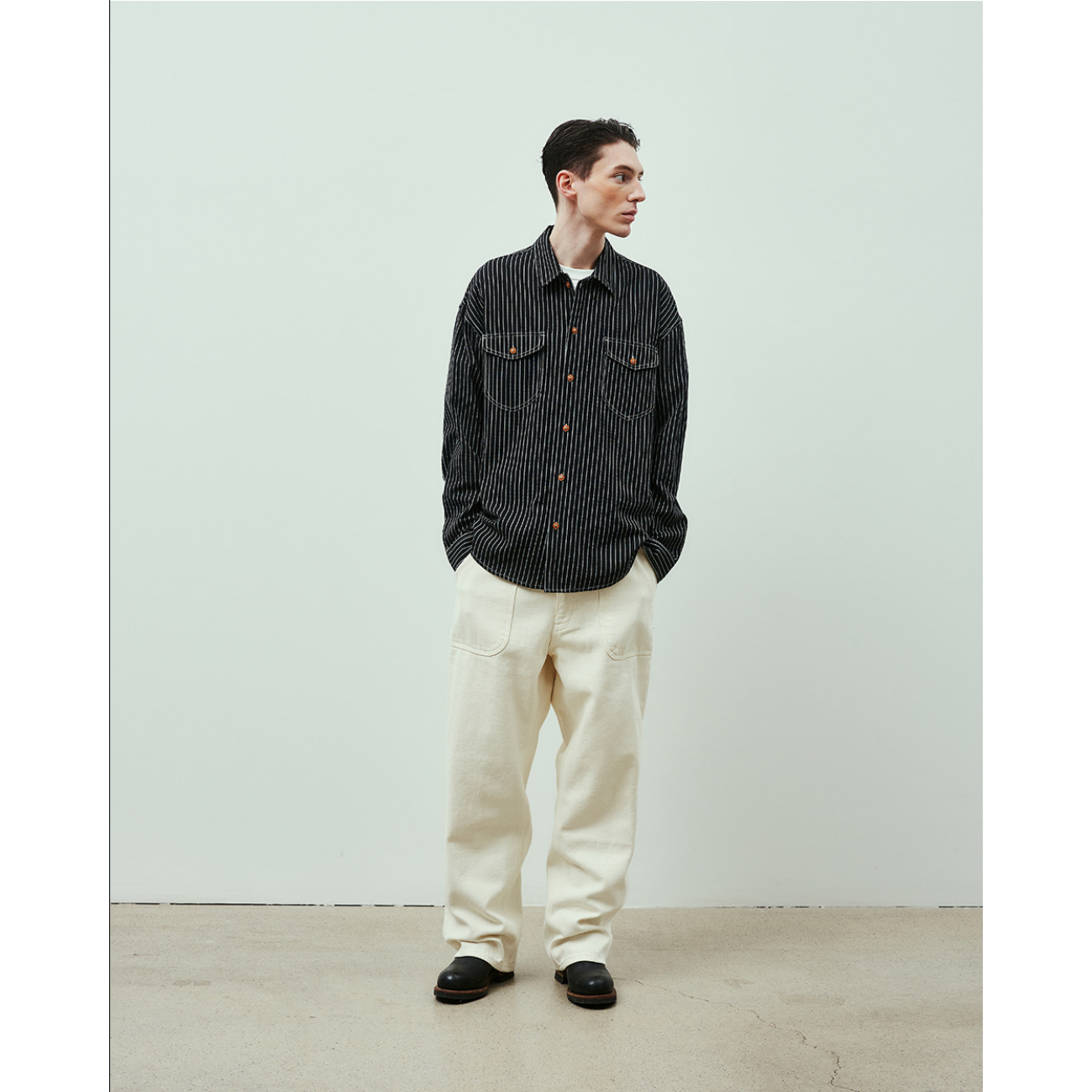 UNIFORM BRIDGE HBT DECK PANTS - IVORY