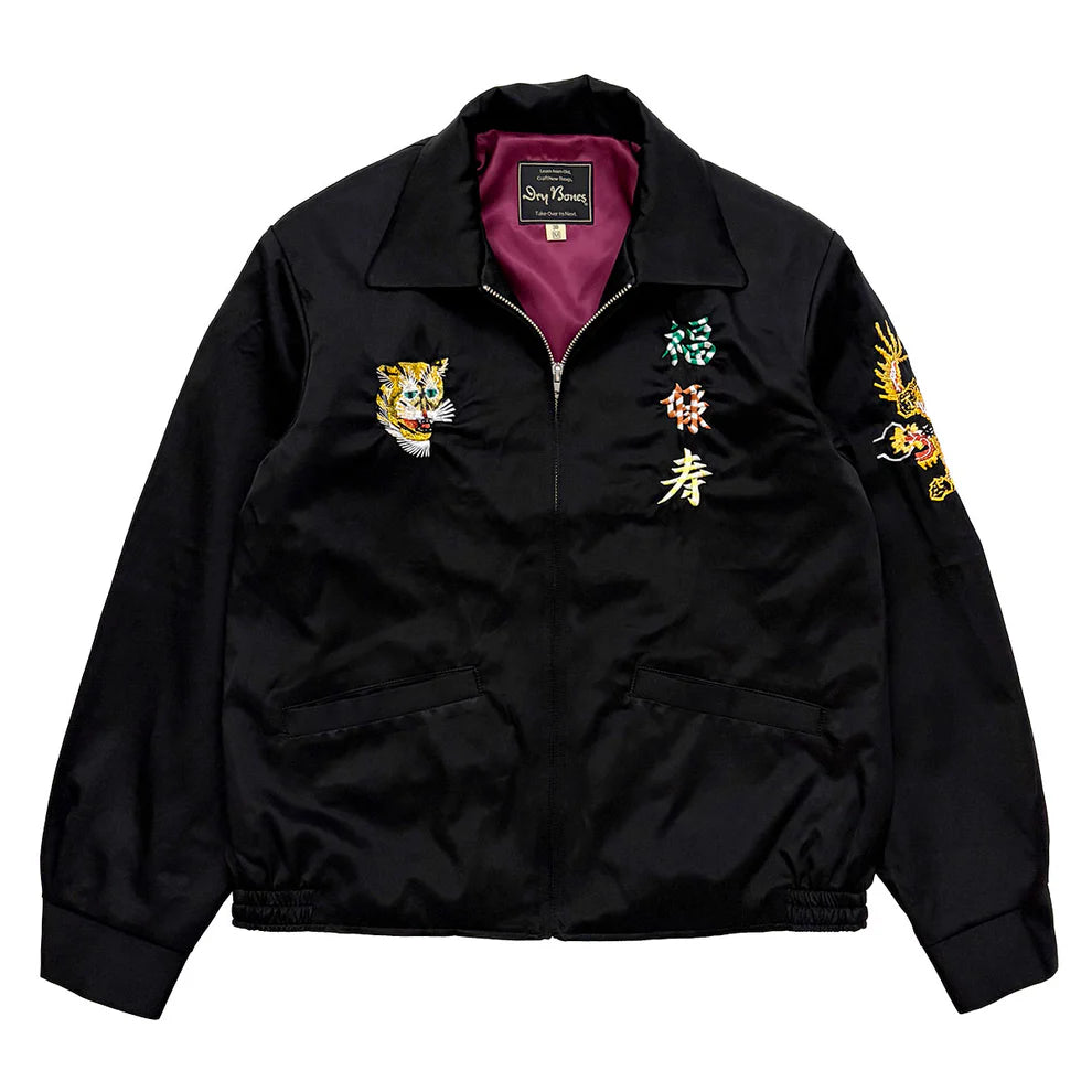 DRY BONES EMBROIDERED JACKET FUKUROKUJU - BLACK