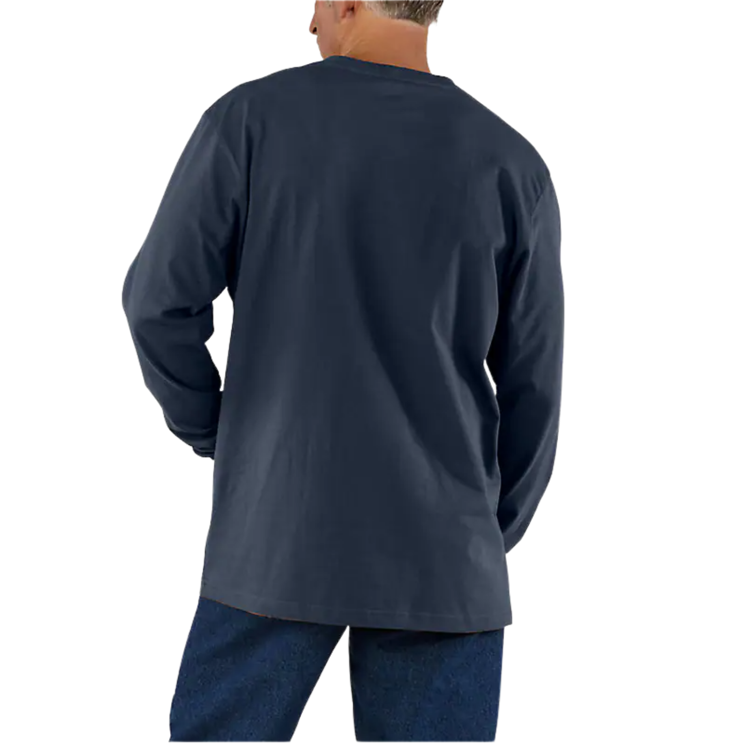 CARHARTT LOOSE FIT HEAVYWEIGHT LONG-SLEEVE POCKET T-SHIRT - NAVY