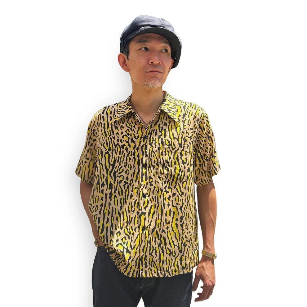 DRY BONES S/S OPEN SHIRT VINCENTS LEO - BEIGE