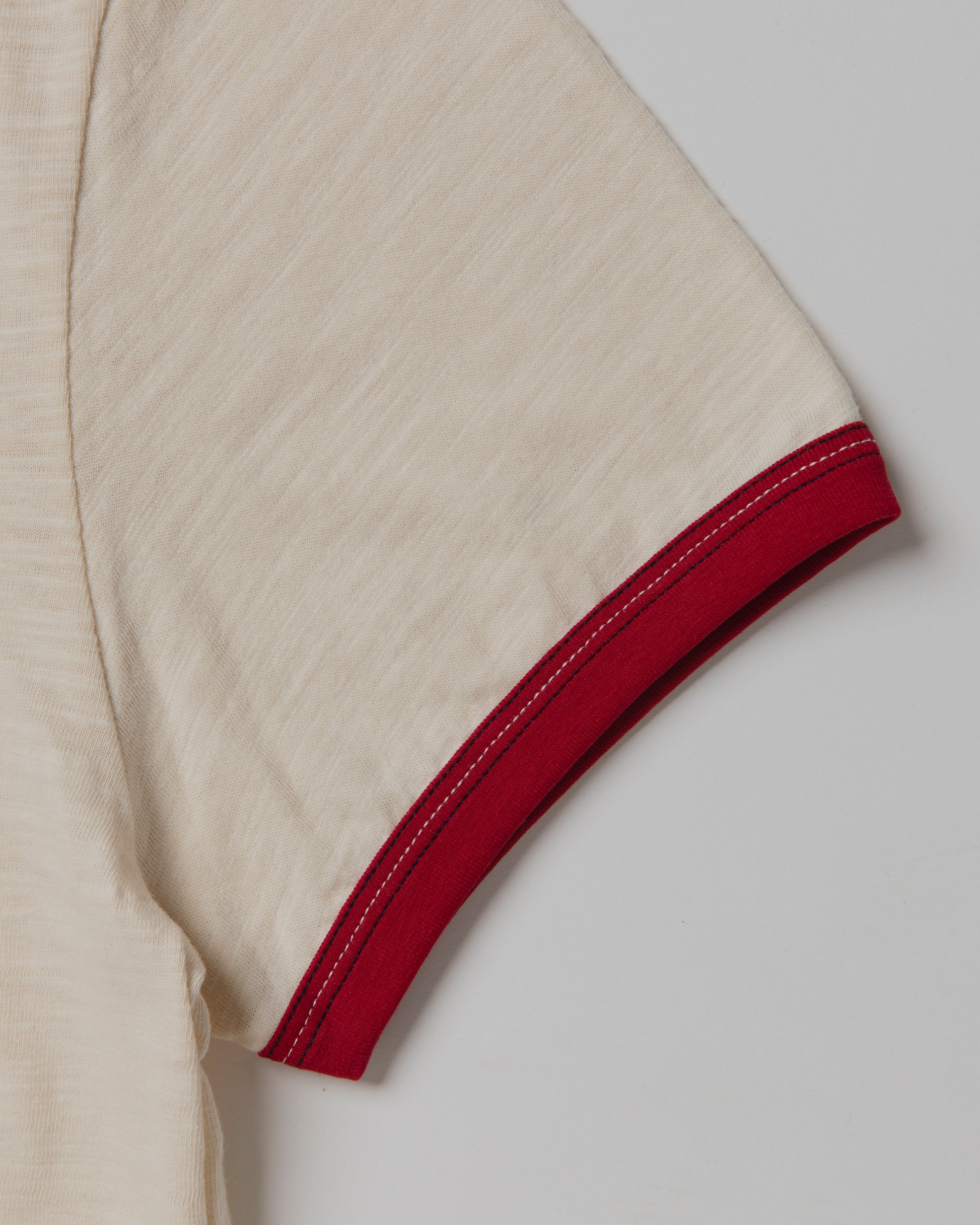 TELLURIDE RINGER TEE SLICKS - WHITE/BURGUNDY
