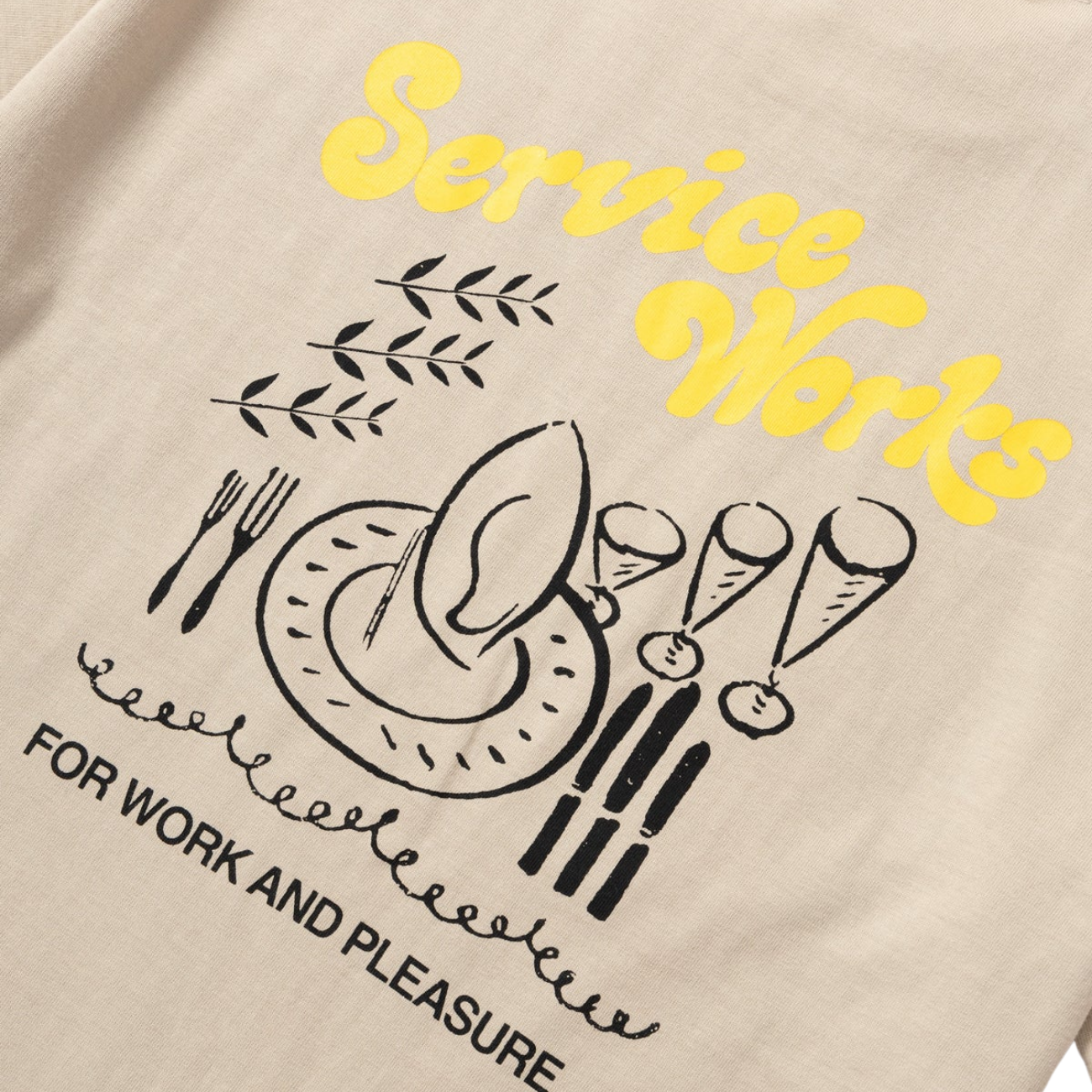 SERVICE WORKS WORK + PLEASURE T-SHIRT - STONE