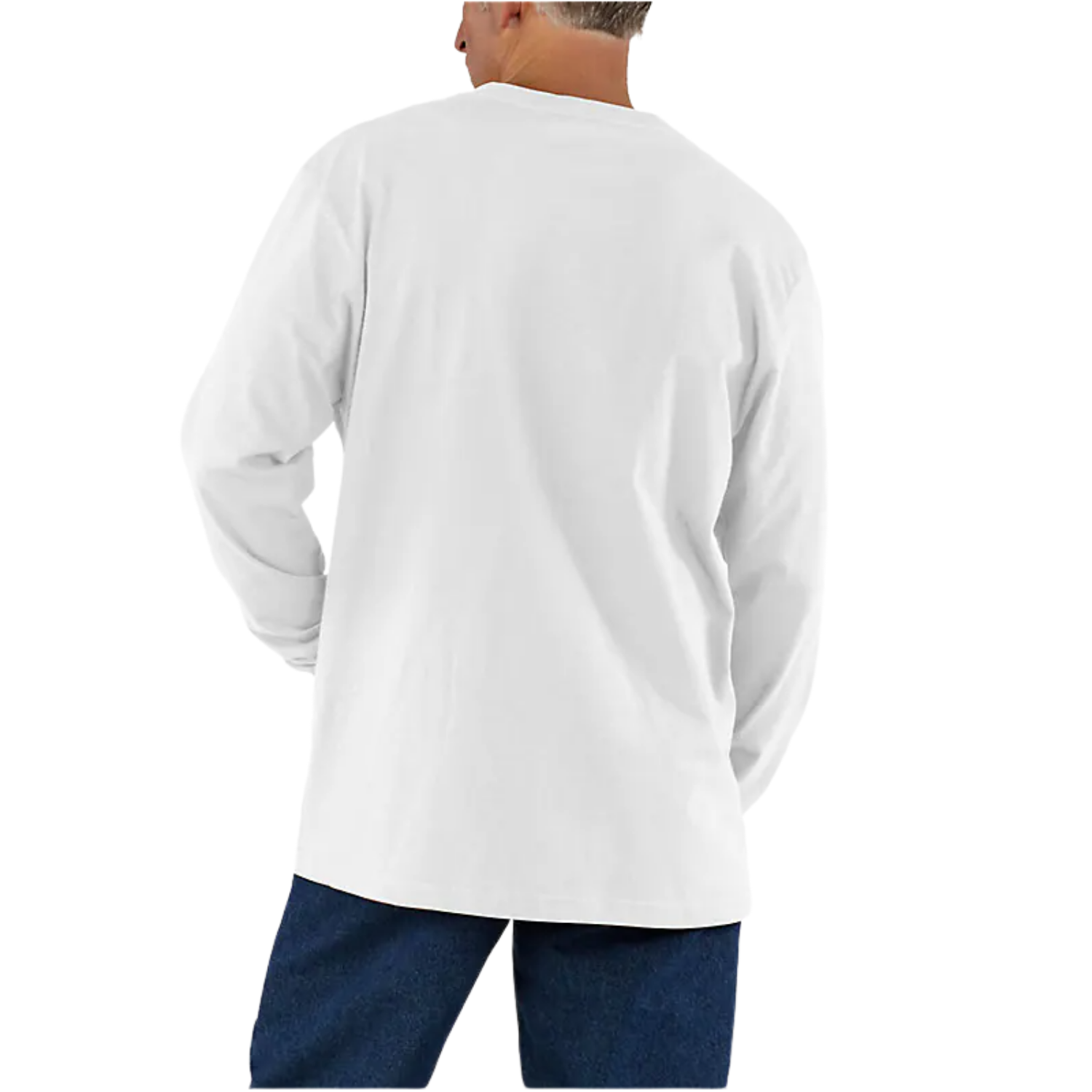 CARHARTT LOOSE FIT HEAVYWEIGHT LONG-SLEEVE POCKET T-SHIRT - WHITE