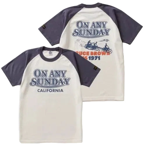 TOYS MCCOY ON ANY SUNDAY TEE ON ANY SUNDAY CALIF. - OFFWHITE/NAVY