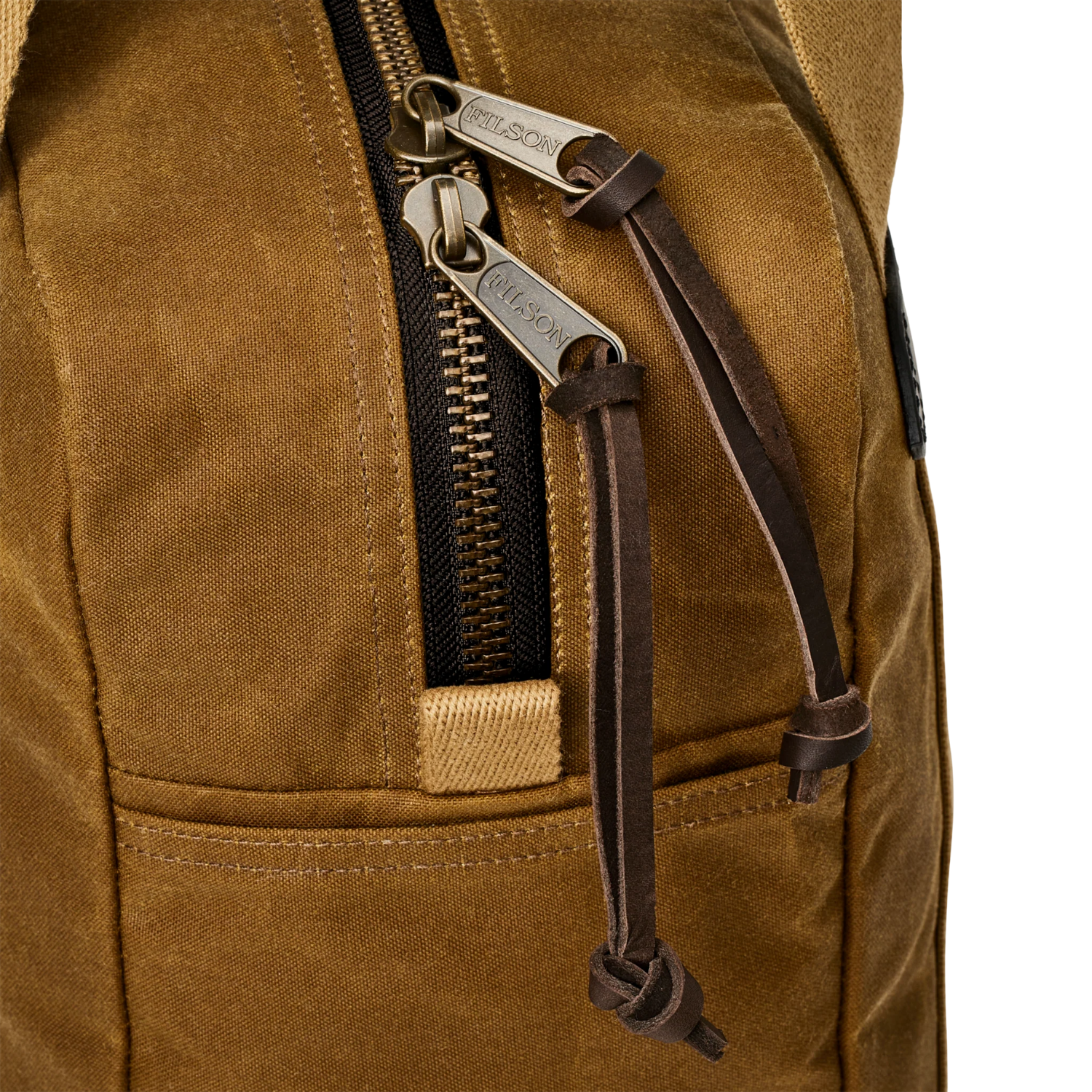 FILSON TIN CLOTH ZIPPER TOTE BAG - DARK TAN