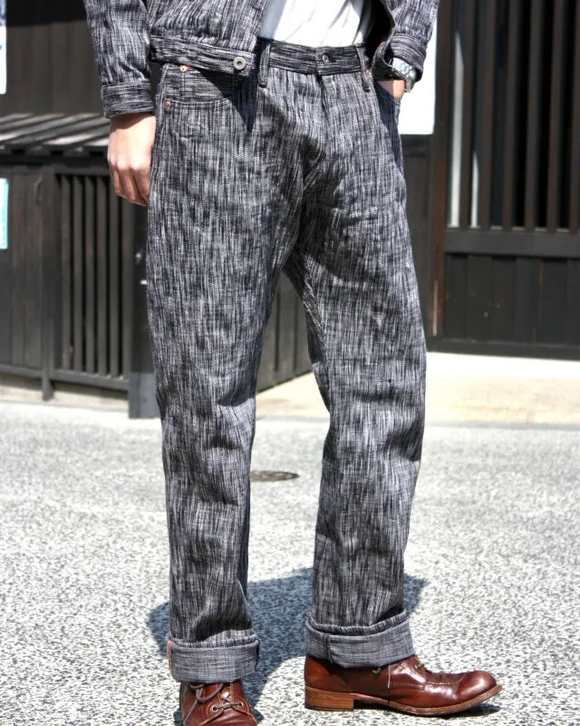 GRAPH ZERO - 15OZ SKEIN DYEING SLIM JEANS - BLACK GRAY