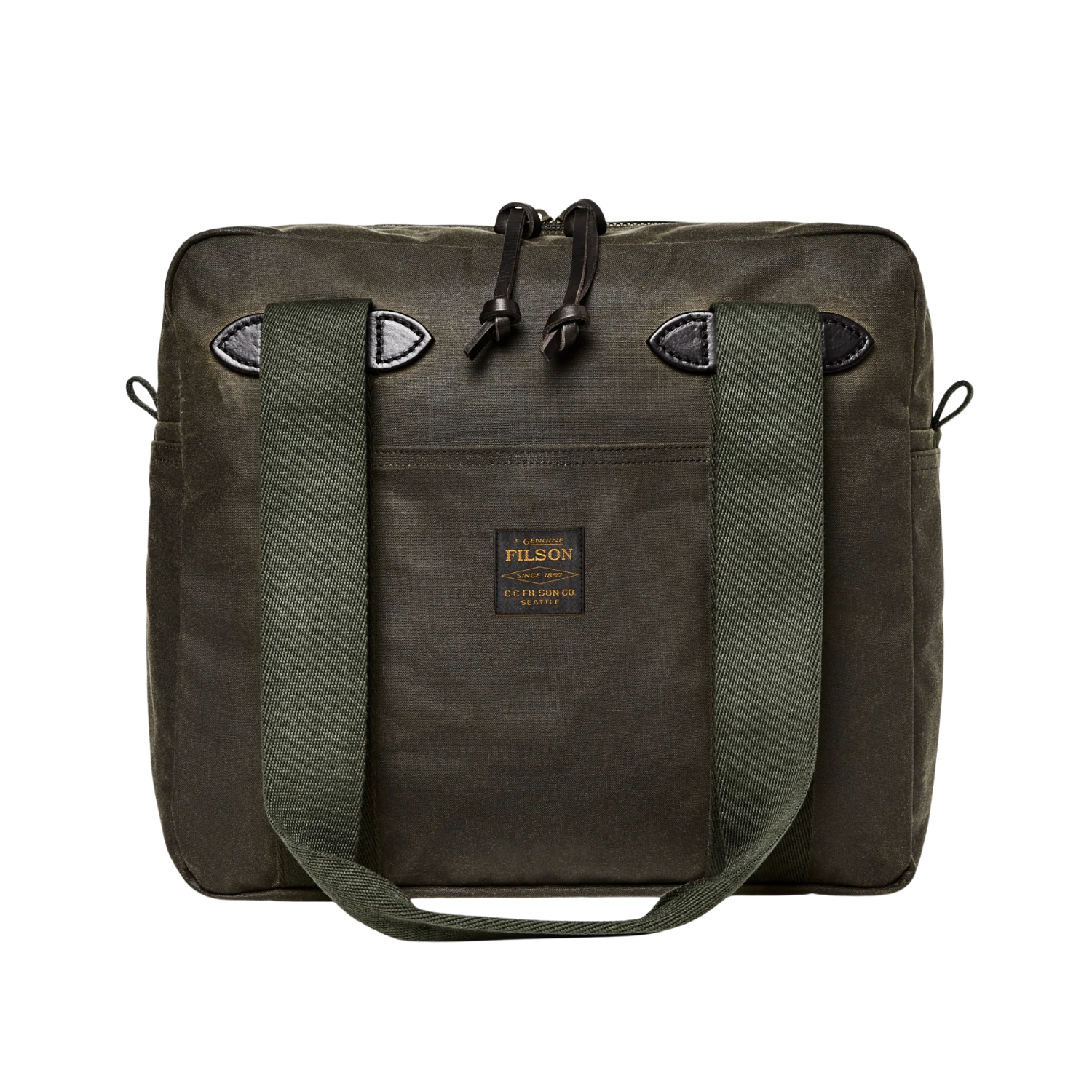 FILSON TIN CLOTH ZIPPER TOTE BAG - OTTER GREEN