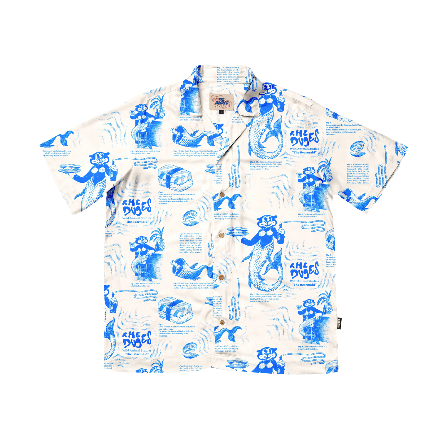 THE DUDES BEARMAID ISLAND HAWAIIAN SHIRT - OFF WHITE