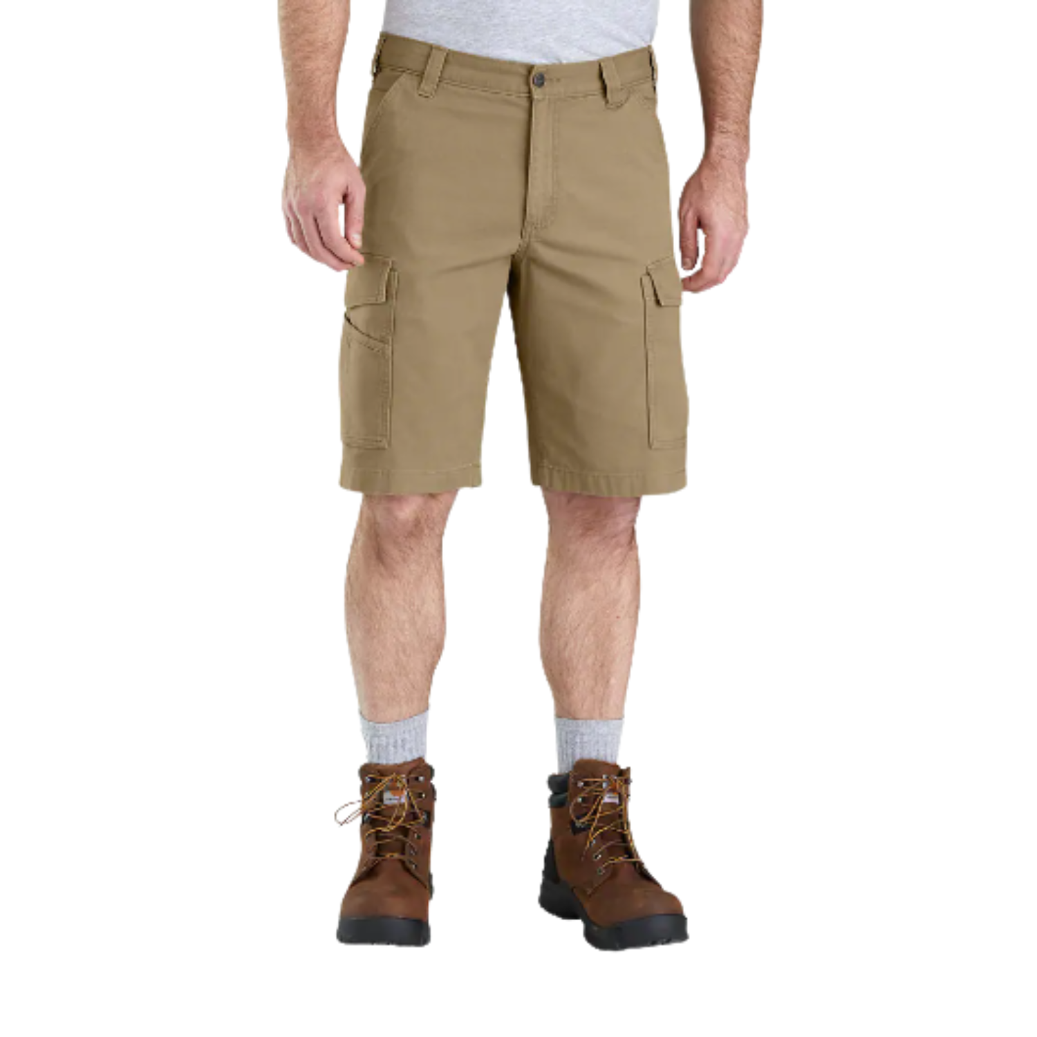 CARHARTT RUGGED FLEX RELAXED FIT CANVAS CARGO WORK SHORT - DARK KHAKI