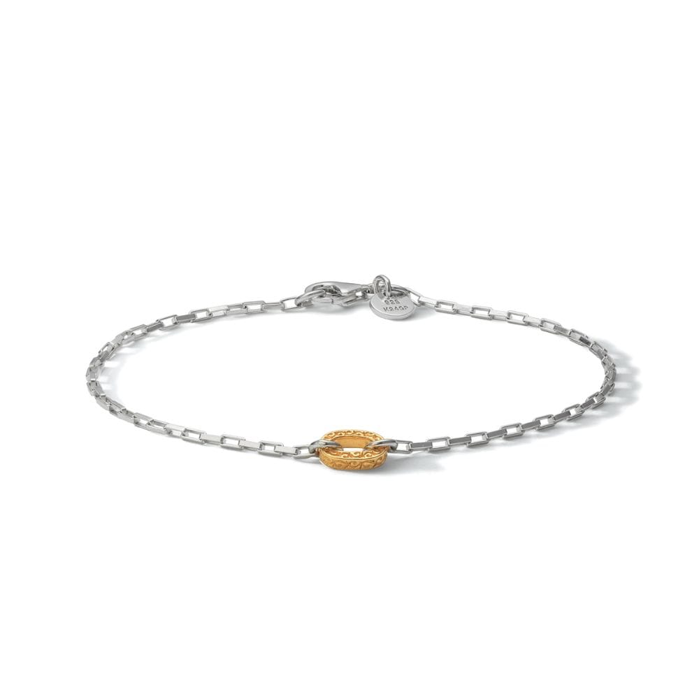 SAAD ARABESQUE 24K GOLD PLATED LINK CHAIN BRACELET SLIM 16CM