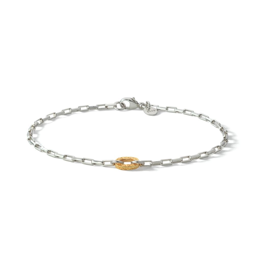 SAAD ARABESQUE 24K GOLD PLATED LINK CHAIN BRACELET 19CM