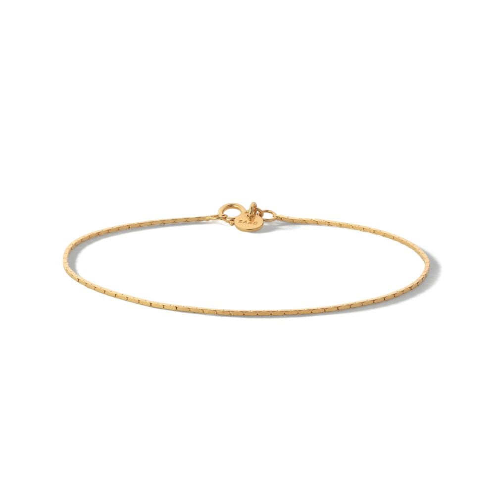 SAAD 24K GOLD PLATED SNAKE CHAIN BRACELET SLIM 16CM