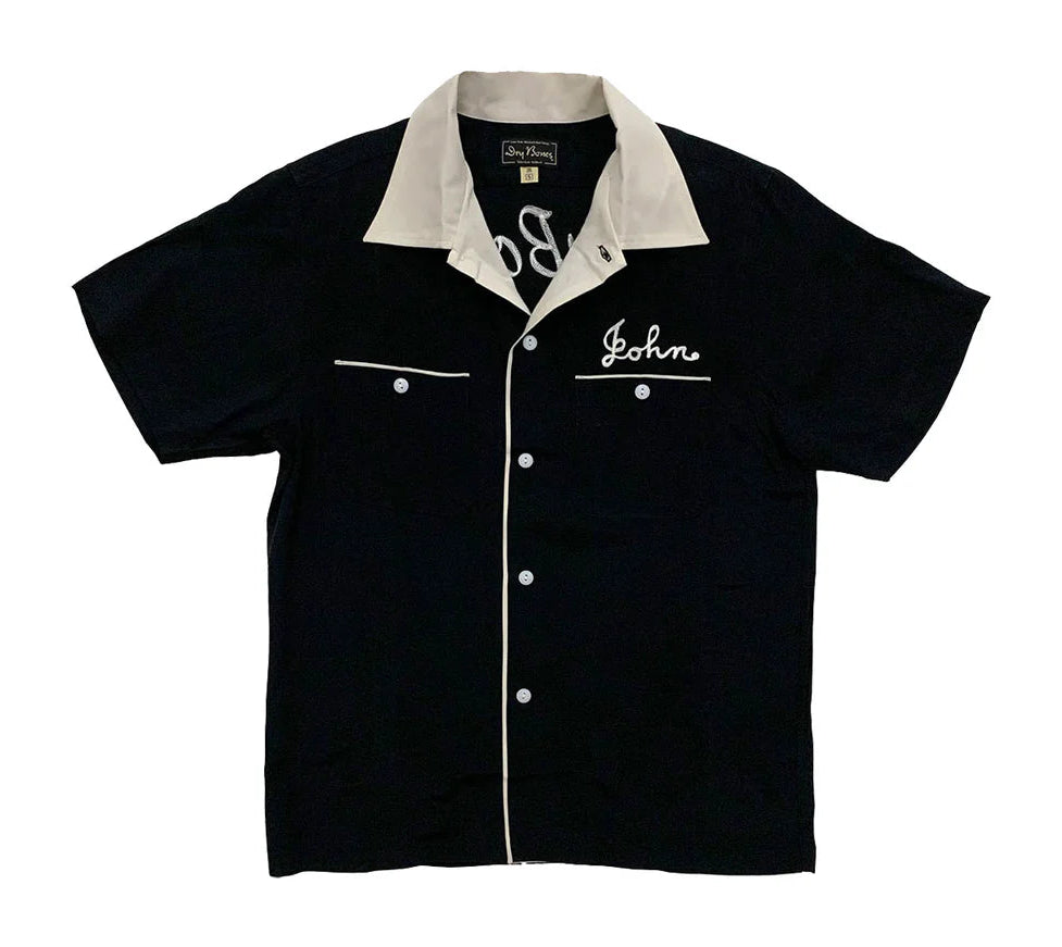 Dry Bones Bowling Shirt Speed Star — Black — front view