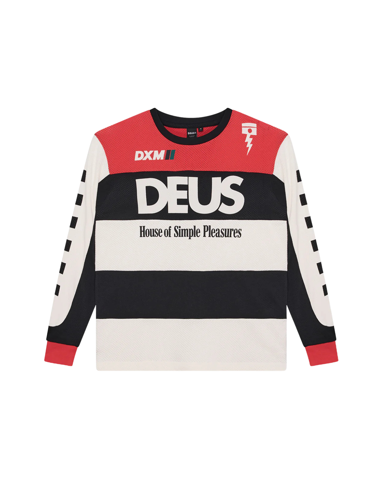 DEUS EX MACHINA VILANDER MOTO JERSEY - VALIANT RED COMBO