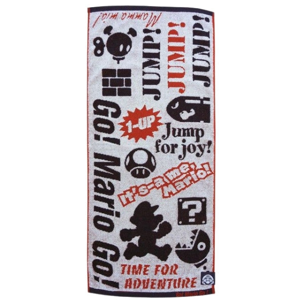 MARUSHIN SUN HEART  MARIO GO GO MARIO FACE TOWEL - MULTICOLOR
