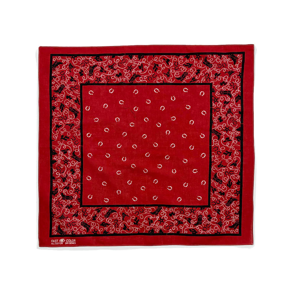 DRY BONES BANDANNA HORSE SHOE - RED