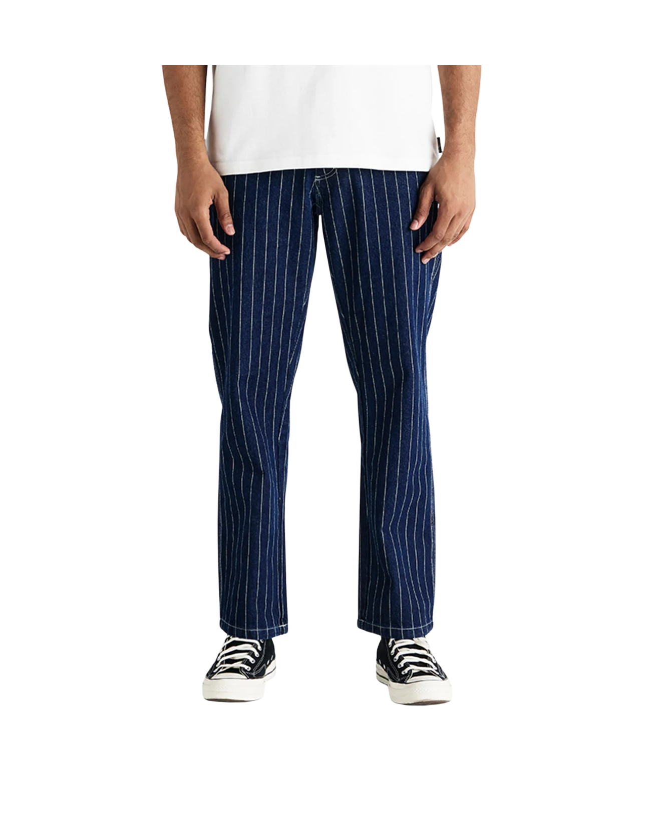 DEUS EX MACHINA DALLAS STRIPE WORK PANT - INDIGO