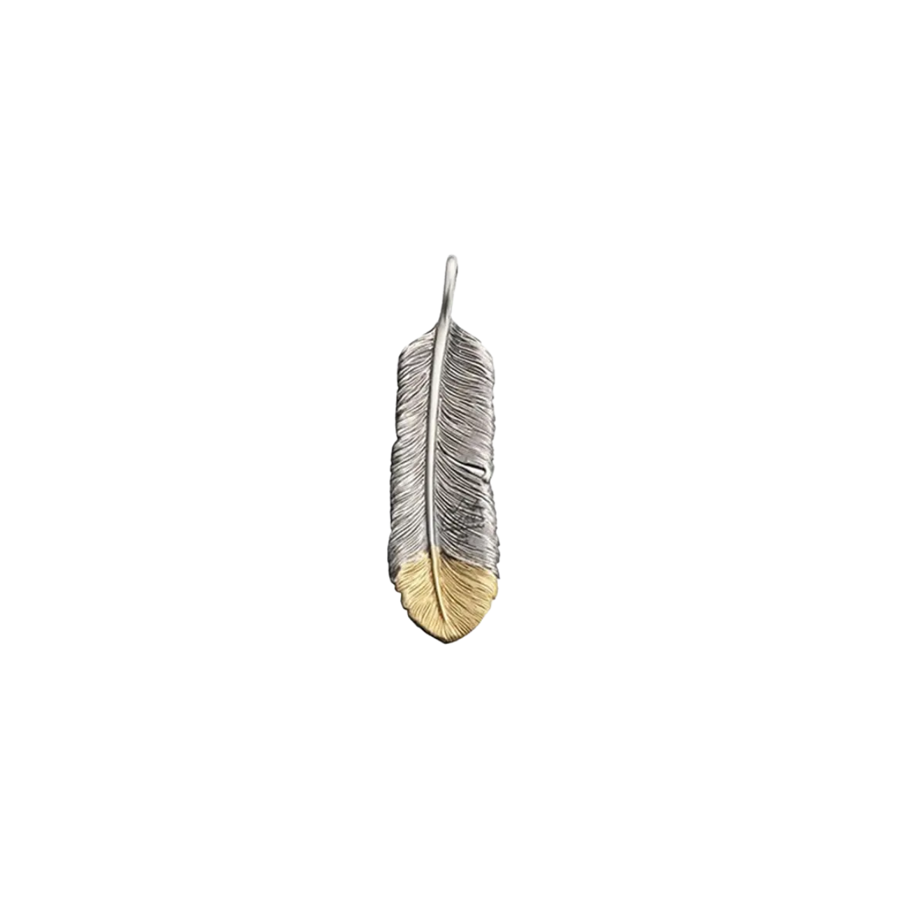 SAAD FEATHER (FACING RIGHT) SILVER 925 PENDANT TOP - No Color