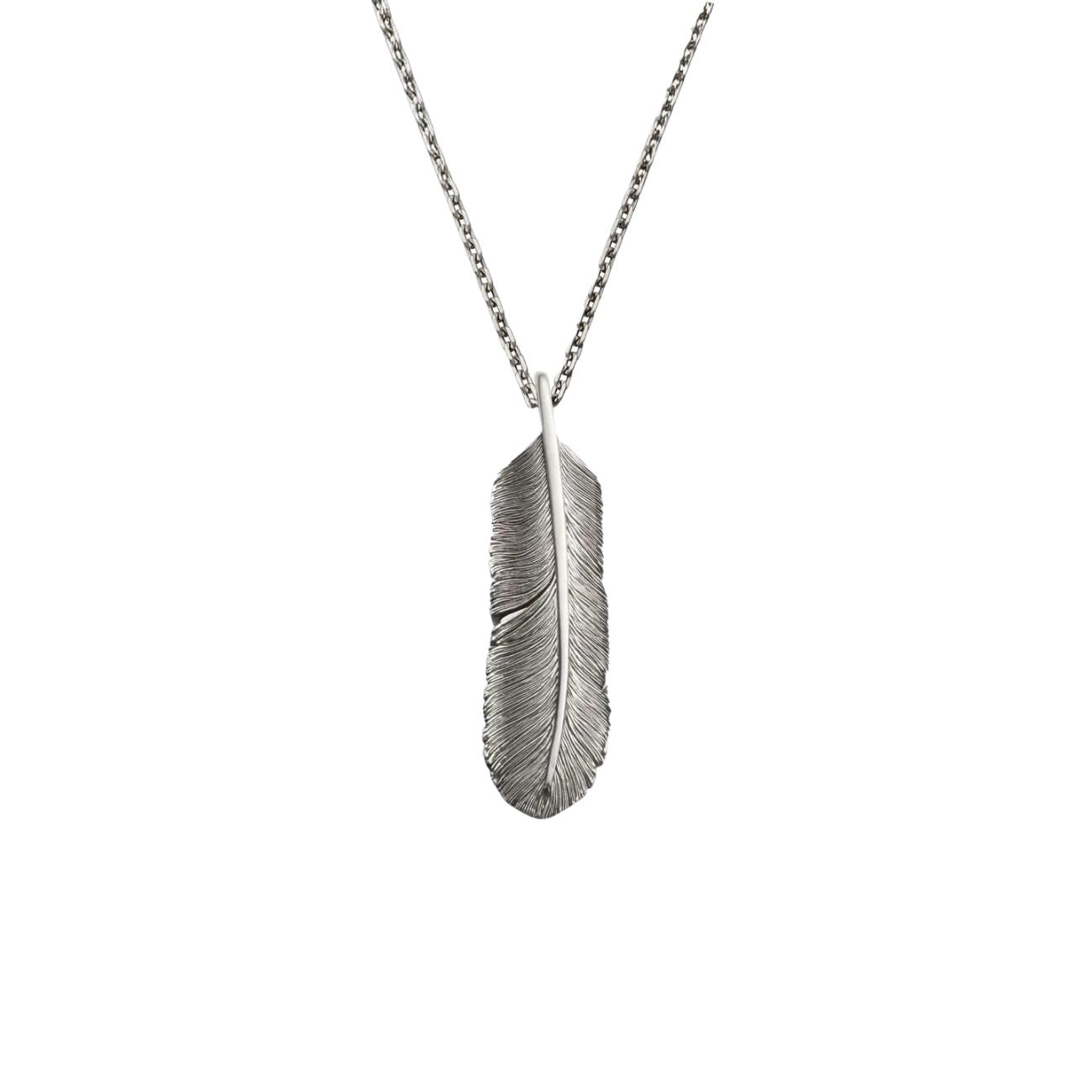 SAAD FEATHER (FACING RIGHT) SILVER 925 PENDANT TOP - No Color