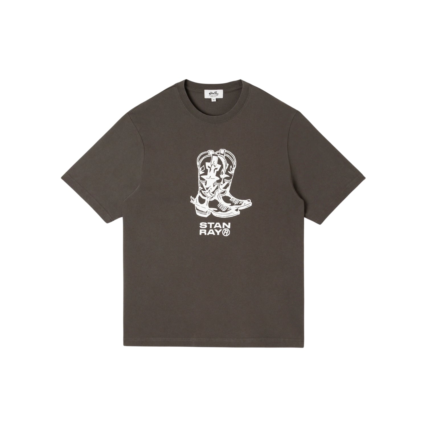 Stan Ray Boots T-Shirt — Washed Black — front view