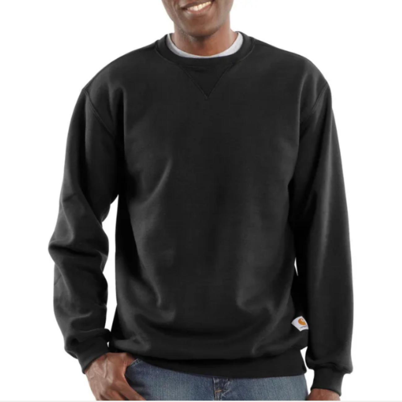 Carhartt Loose Fit Midweight Crewneck Sweatshirt — Black — front view