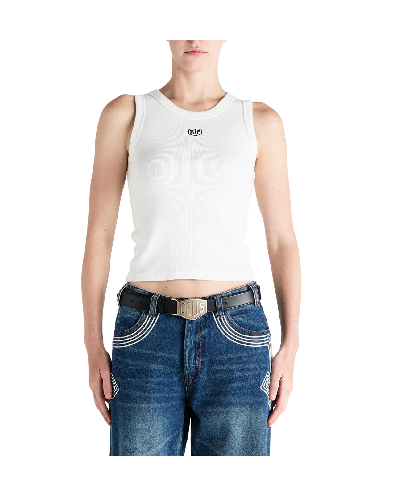 DEUS EX MACHINA SHIELD TANK - VINTAGE WHITE