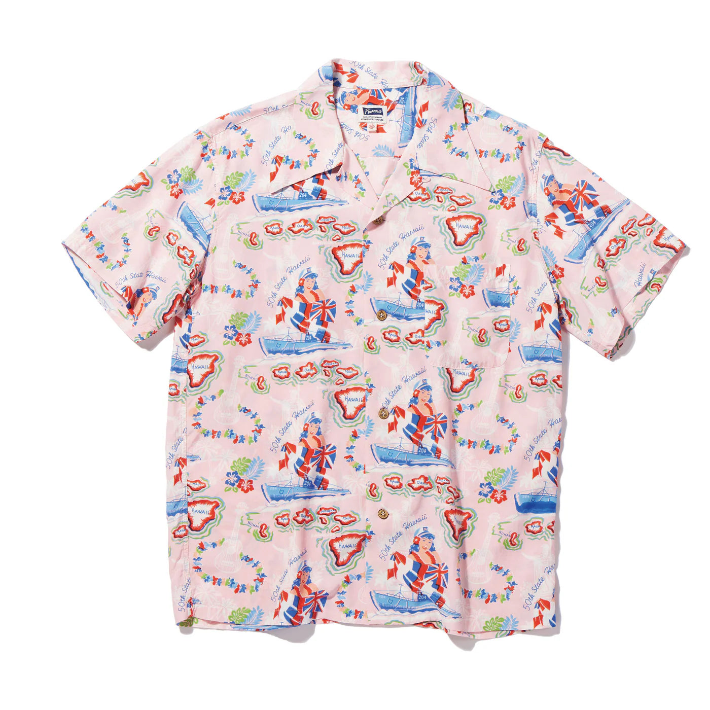 PHERROWS - ALOHA HAWAIIAN SHIRT - PINK