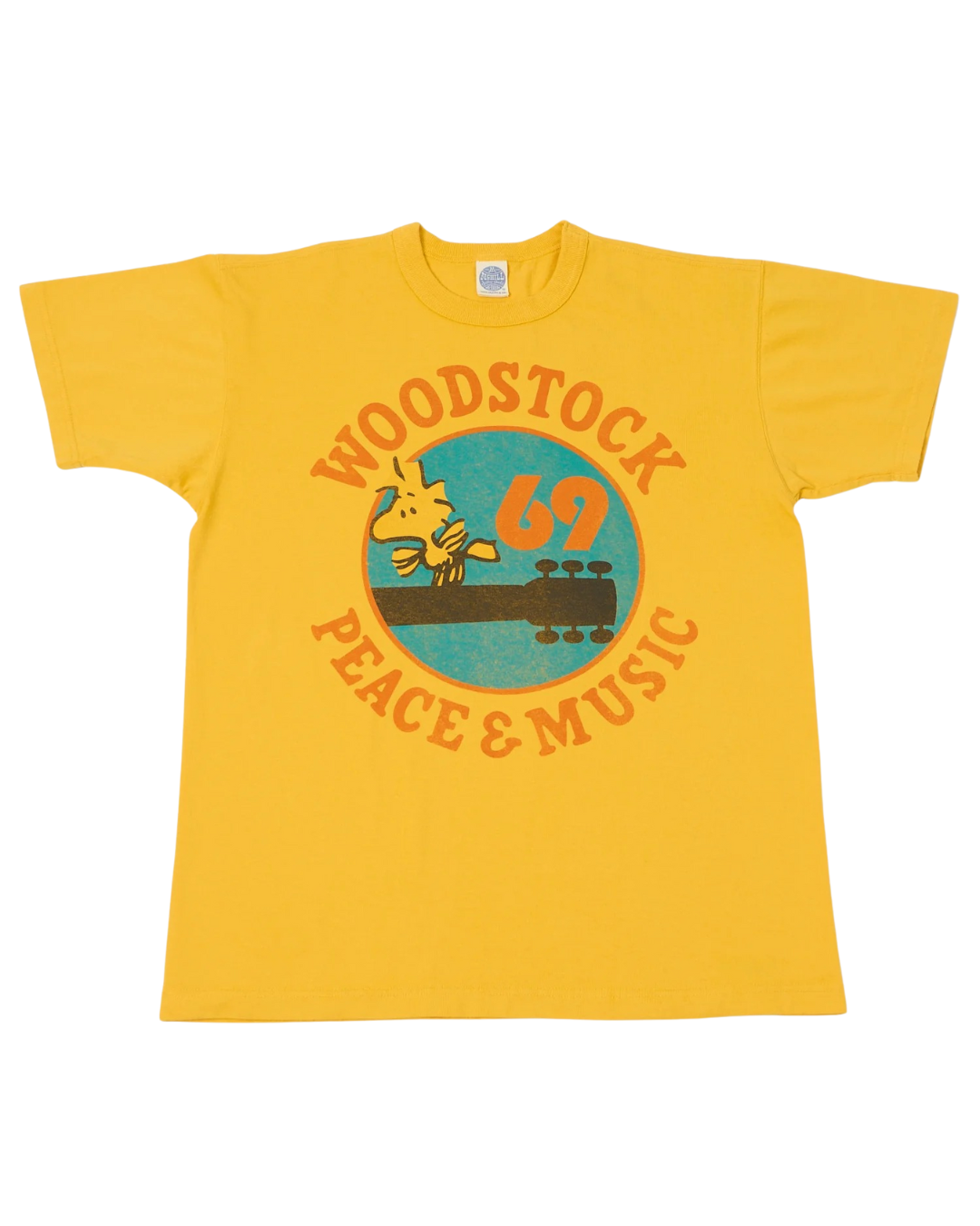 TOYS MCCOY -SNOOPY TEE WOODSTOCK 69 PEACE & MUSIC - YELLOW