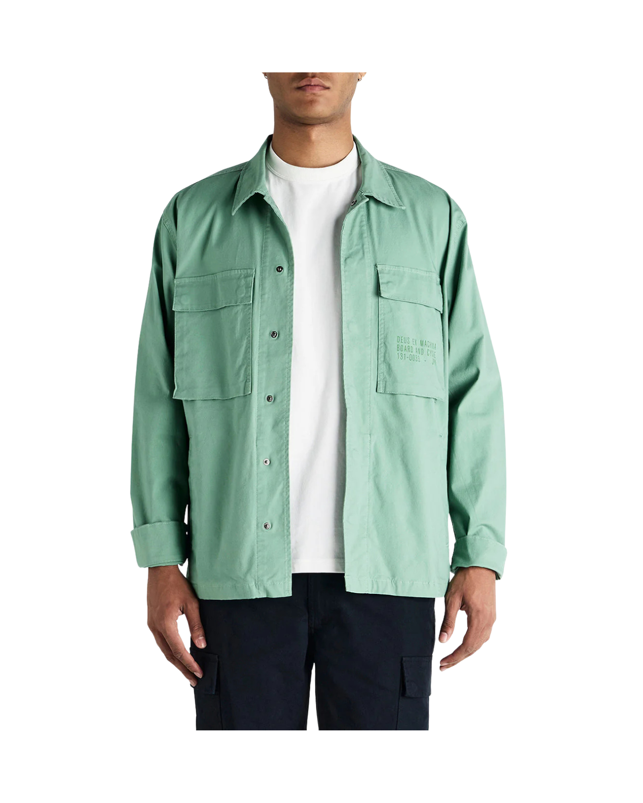 DEUS EX MACHINA TOMMY POPLIN SURF SHIRT - SHALE GREEN