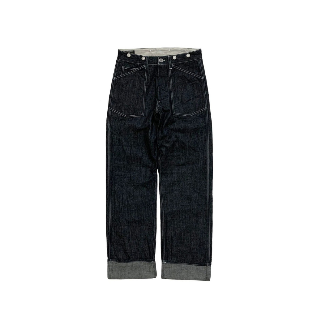 DRY BONES ARMY DENIM WORK TROUSERS - INDIGO