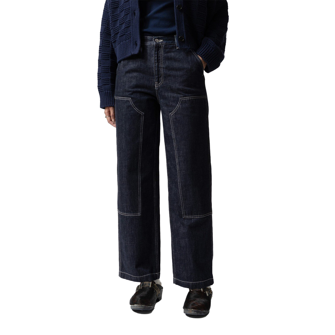 Nudie Jeans Wendy Double Knee Denim Pants - Dark Blue