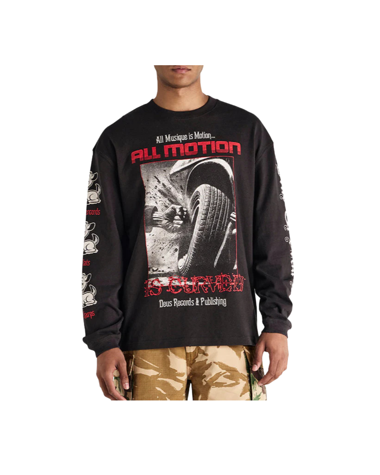 DEUS EX MACHINA DANCING GHOST LS TEE - ANTHRACITE