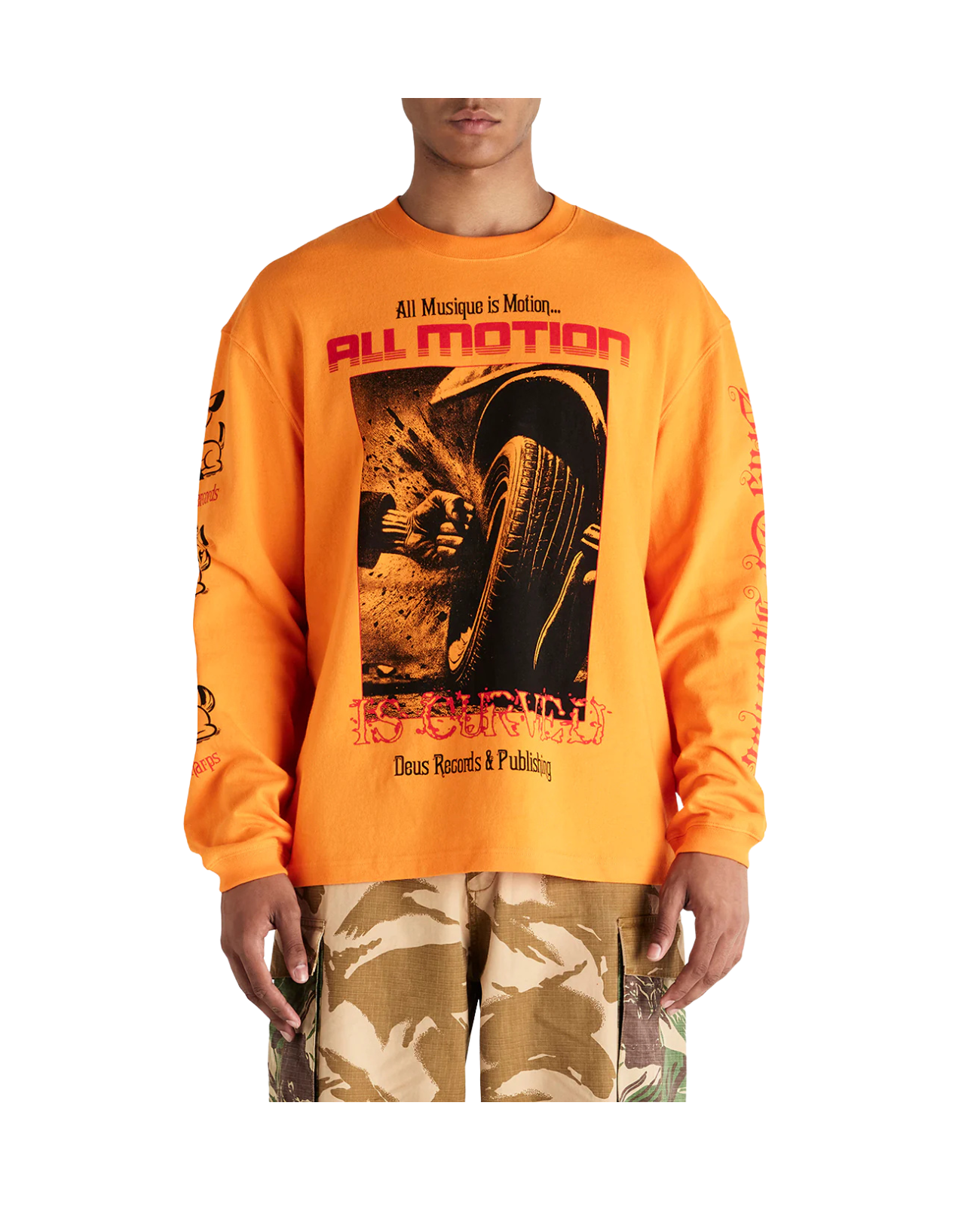DEUS EX MACHINA DANCING GHOST LS TEE - PERSIMMON ORANGE
