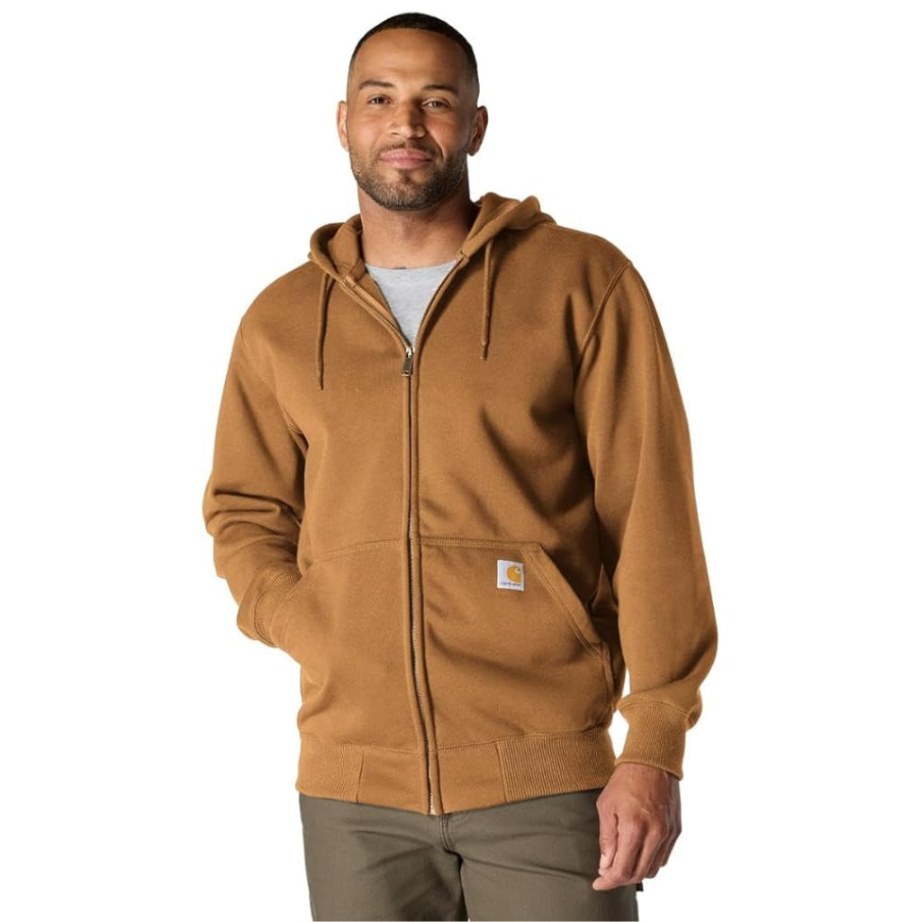 CARHARTT RAIN DEFENDER LSE-FT HW FULL ZIP SWEATSHIRT - CARHARTT BROWN