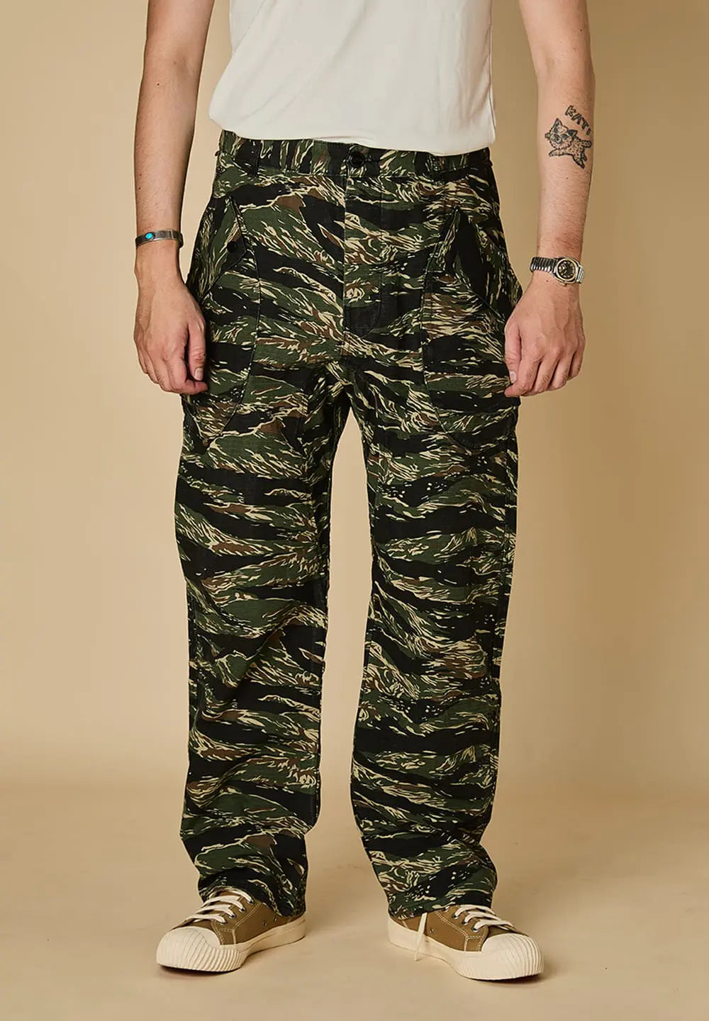 LEGS CO COMBAT TROPICAL PANTS TIGER CAMO - JUNGLE