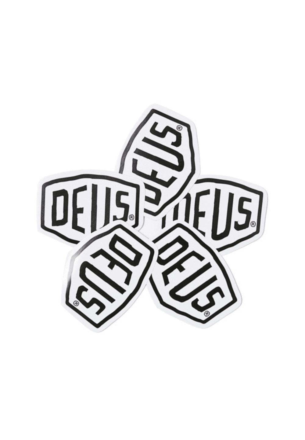 DEUS EX MACHINA VINYL STICKER - SHIELD - WHITE