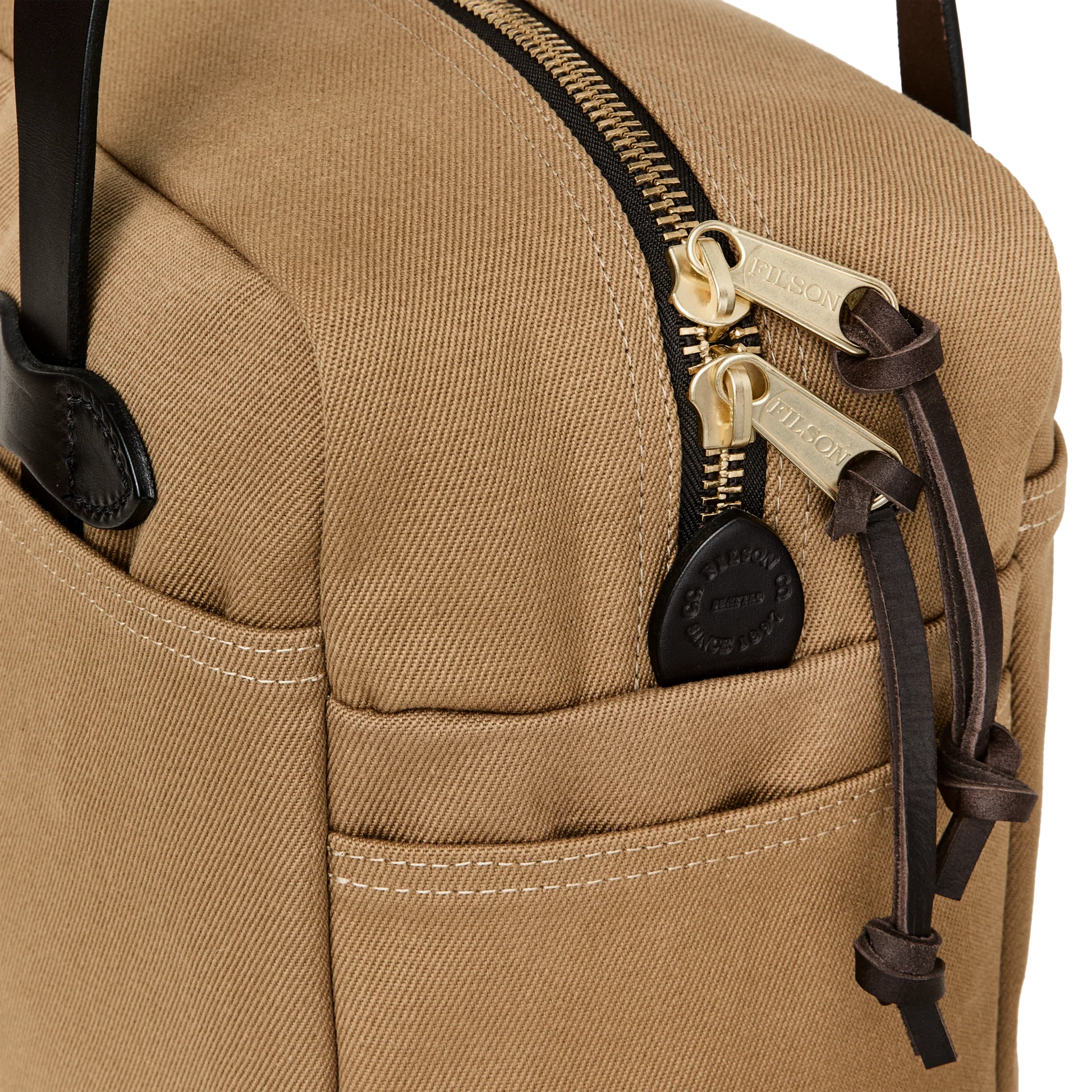 Filson Rugged Twill Zipper Tote Bag — Tan — view 4