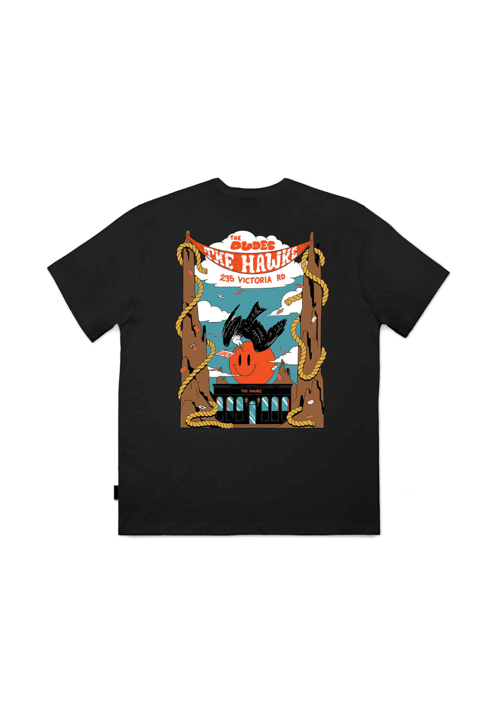 THE DUDES HAWKE T-SHIRT - BLACK