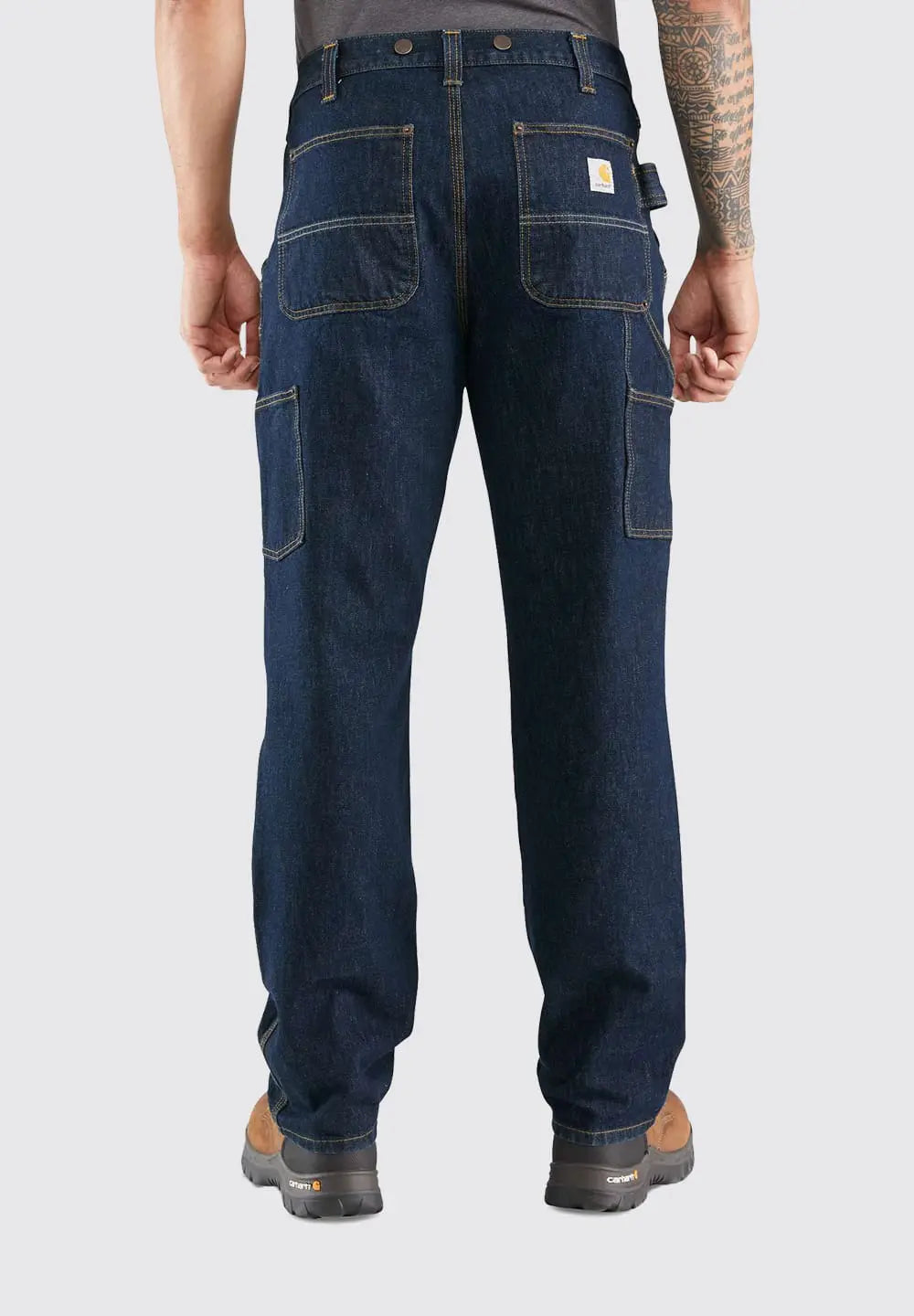 CARHARTT RUGGED FLEX RELAXED FIT HEAVYWEIGHT DOUBLE-FRONT UTILITY LOGGER JEAN - FREIGHT
