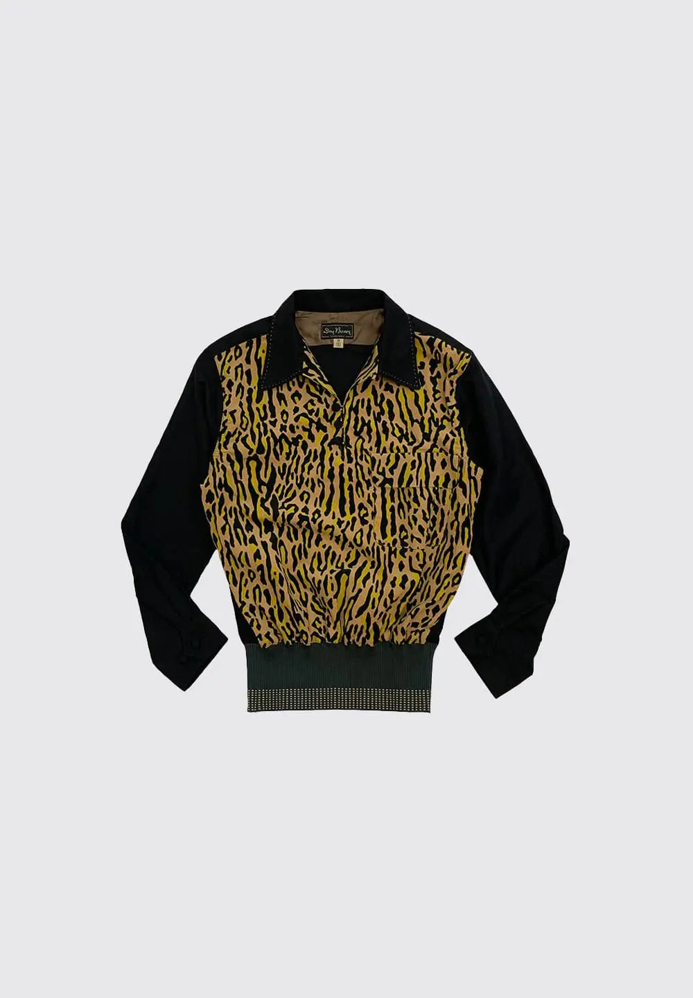 DRY BONES 2TONE PRINT GAUCHO SHIRT VINCENT'S LEO - BEIGE/BLACK