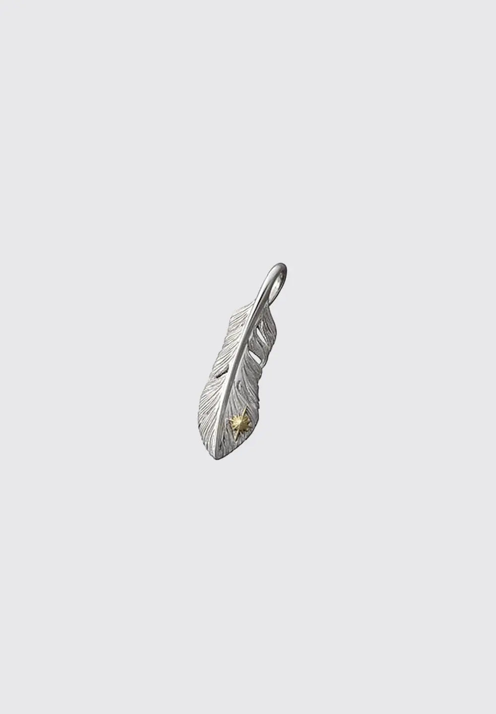 SAAD WHITE BURNT FEATHER (LEFT FACING) PENDANT TOP K18 (18 KARAT GOLD) - No Color