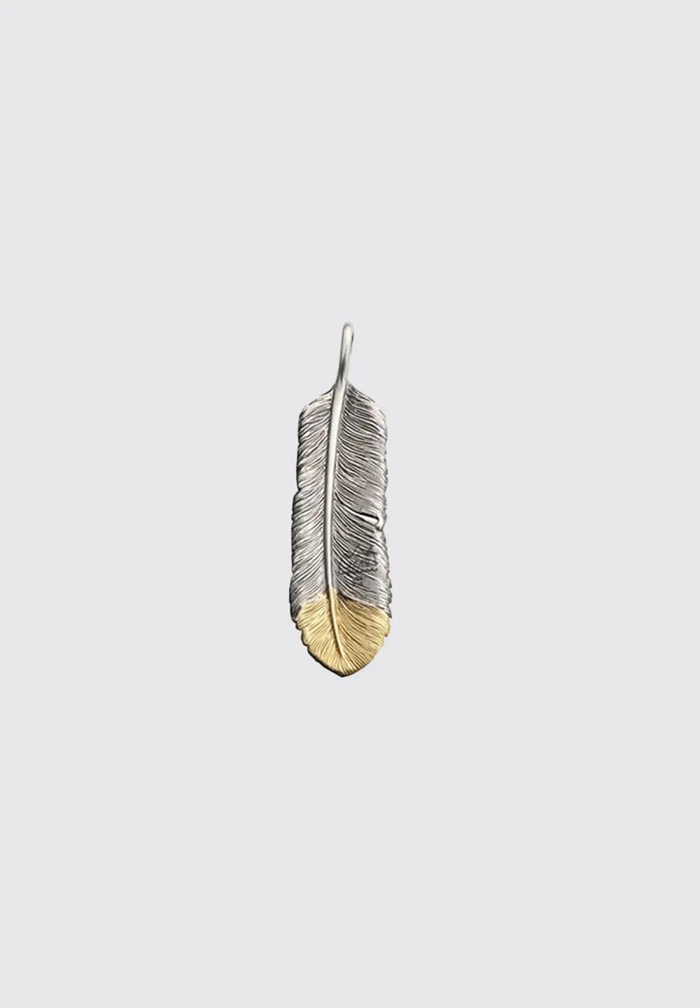SAAD FEATHER (FACING RIGHT) SILVER 925 PENDANT TOP - No Color